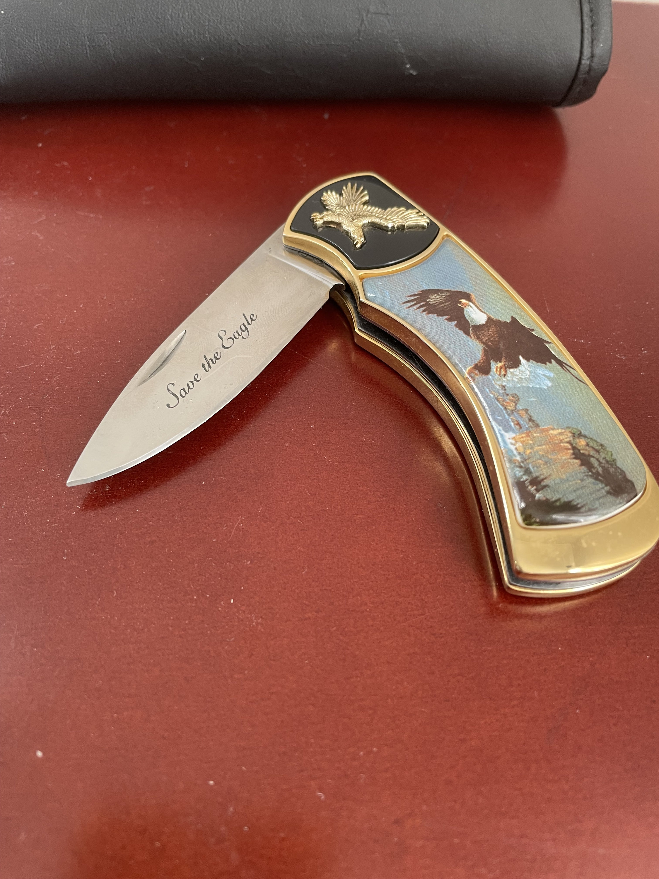 フランクリン ミント  コレクターナイフ Franklin Mint Save the Eagle Single Blade Folding Collector Knife