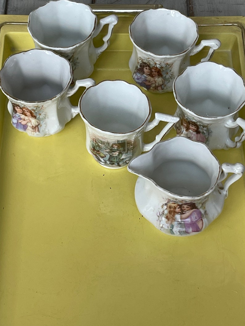 Friends Tea Set Child,s Antique 5 Piece Tea Set Sisters/ Friends Tea Set - Etsy