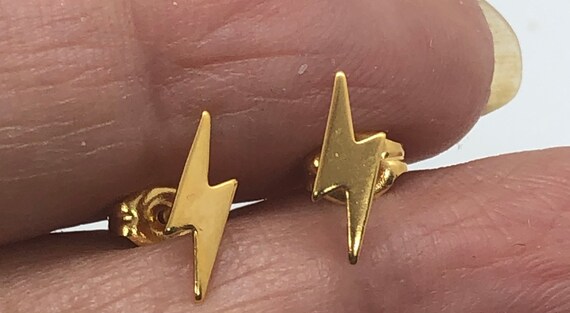 Lighting Bolt Stud Earrings for Sensitive Ears - image 1
