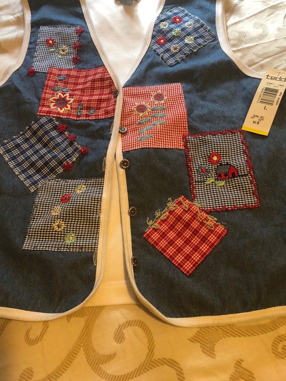 New Vintage “Teddi” Patchwork handmade Christmas … - image 3