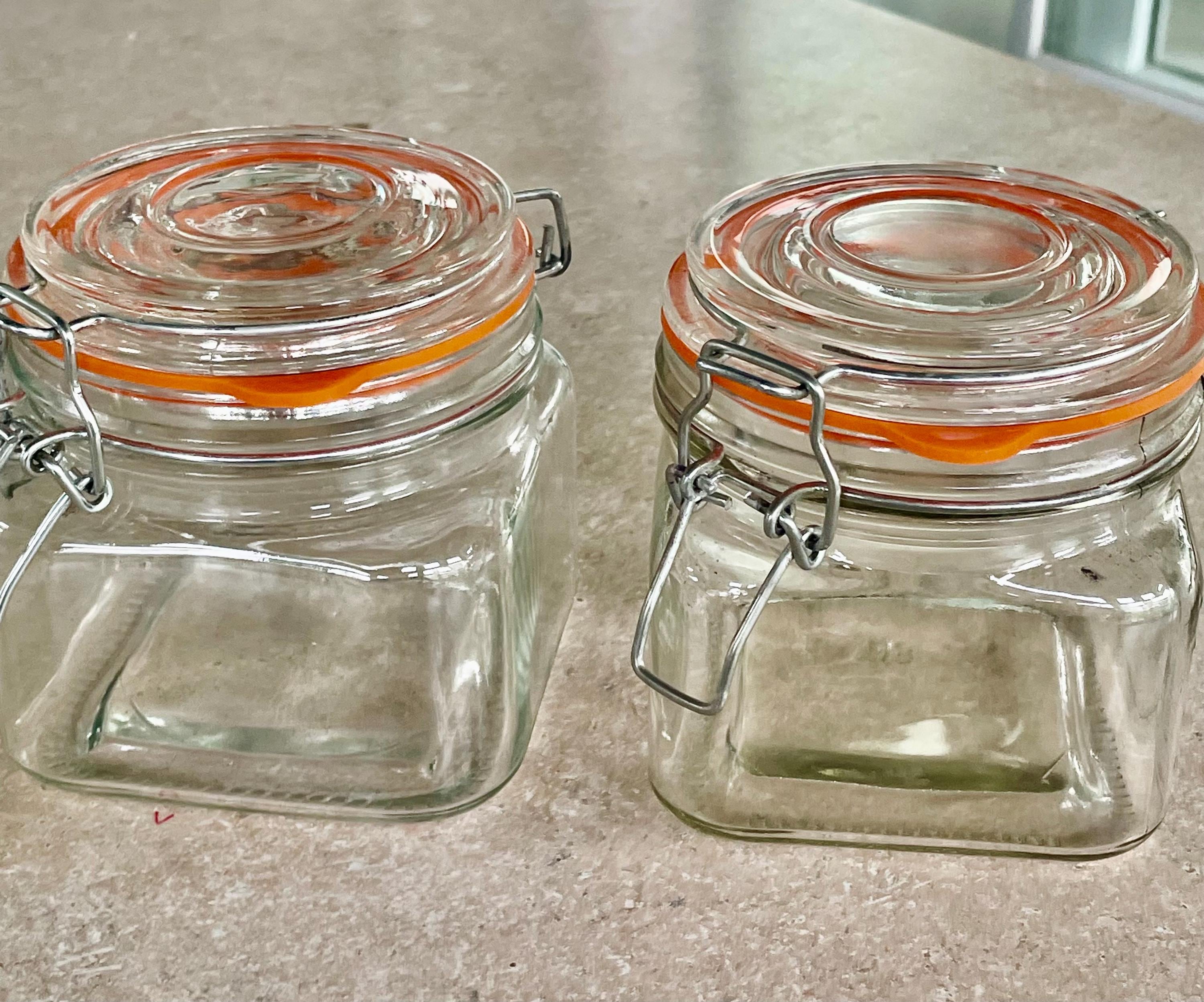 Vintage Glass Jars With Metal Hinges Set of 2 - Etsy Canada