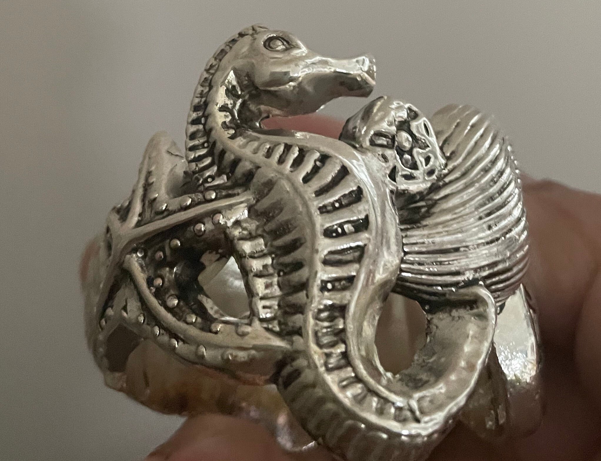 Vintage 1994 Sea Life Silver  Napkin Holder Godinger Art Gallery