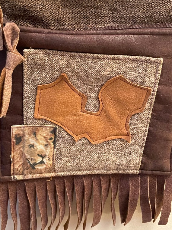 Handmade Mountain Bag. Moose Skin and  Suad Fabric
