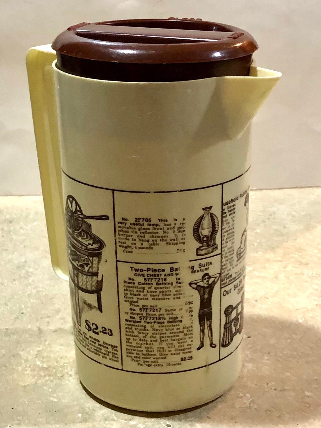 Vintage 70s Tupperware Sears Roebuck & Co. 1906 Catalogs Drink Pitcher