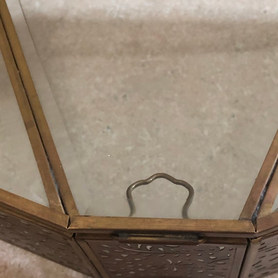 Glass and Metal Octagonal Shape. Ormolu and Glass… - image 8