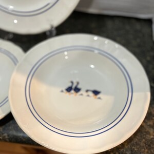Italian Castellania Ceramic 9Geese Soup Plates Set of 4 image 3