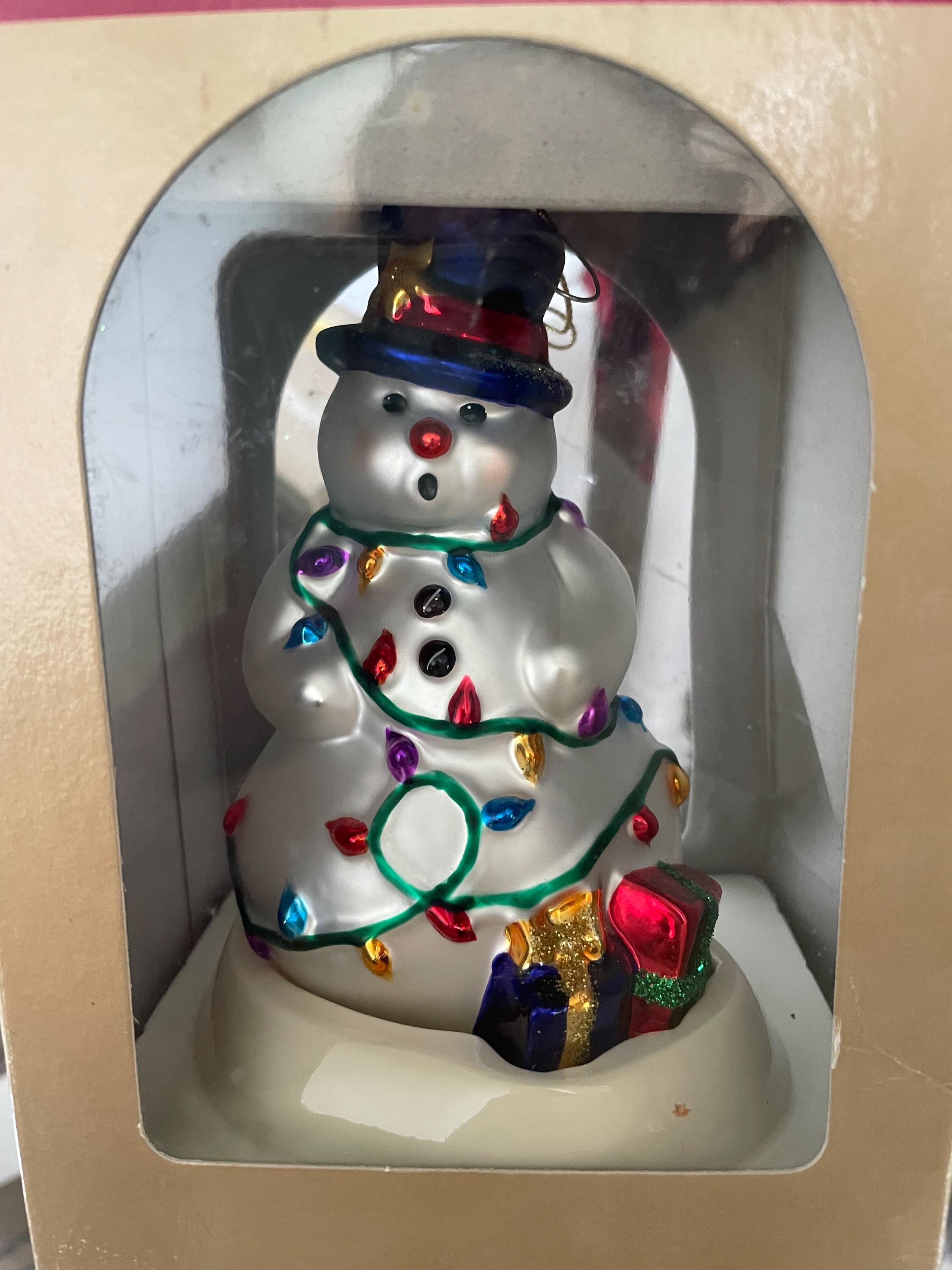 1990' ヴィンテージ クリスマス　スノーボール　4個 Vintage 1990,s Snowman Christmas Ornament NIB - Etsy