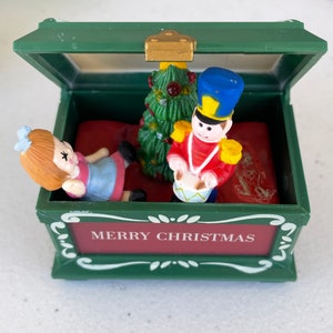 Vintage Merry Christmas Santa Wooden  Toy Chest
