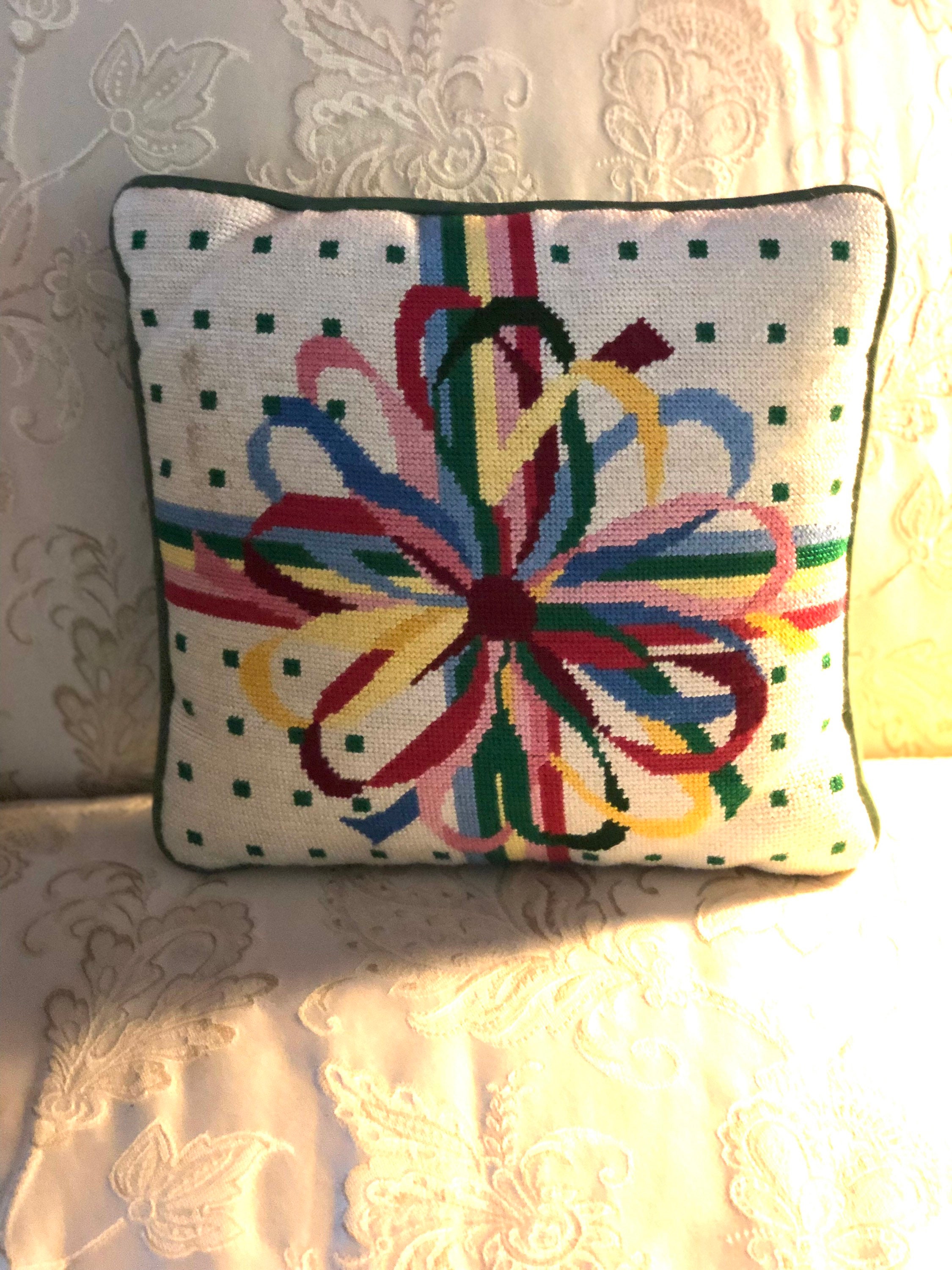 Embroidered Cross Stitch.multicolor Pillow Cover.size 16X Etsy UK