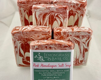 Pink Himalayan Salt Soap-Handmade Soap, Handcrafted Soap, Homemade Soap, Natural Soap, Essential Oil Soap, Vegan Soap, Eucalyptus Mint Soap