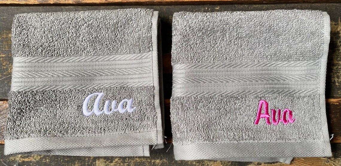 Personalized Washcloth Embroidered Washcloth Custom Etsy