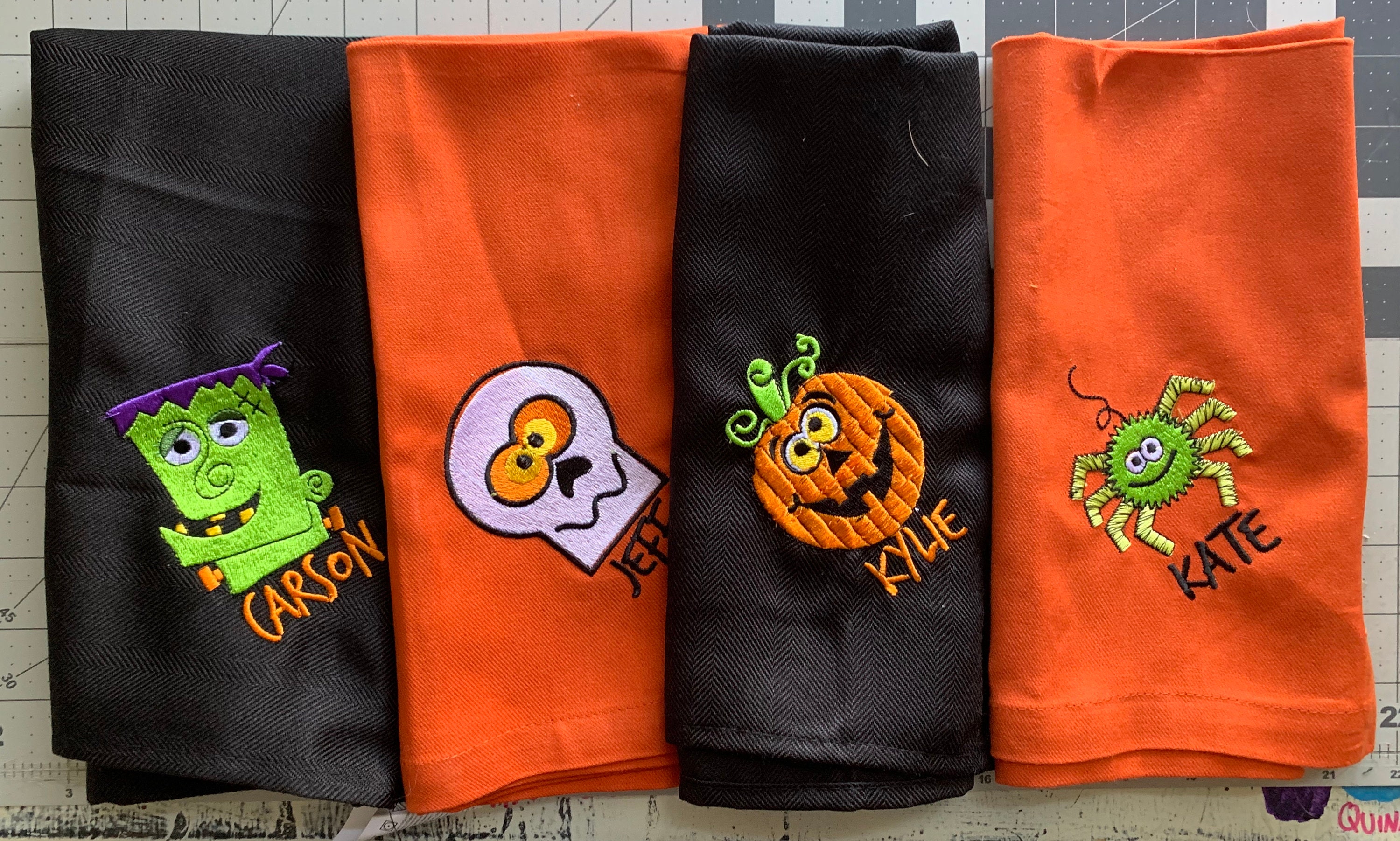 Personalized Halloween Napkins Halloween Cloth Napkins Etsy