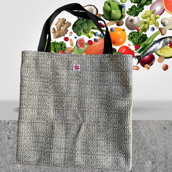 Upholstery Fabric Tote bag, reusable grocery bag, reusable shopping bag, Save the planet look stylish while doing it, replace plastic bag