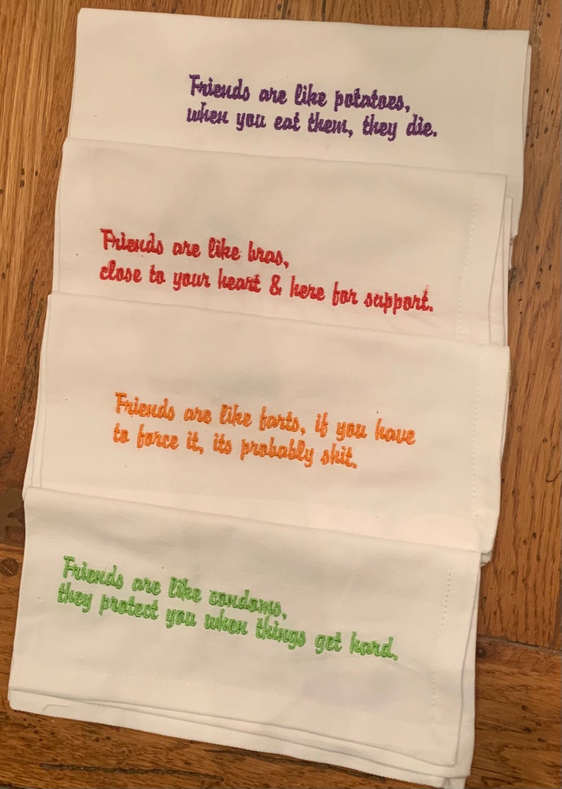 Snarky Friendship Quote Napkins Rude Napkins Funny Napkins Etsy