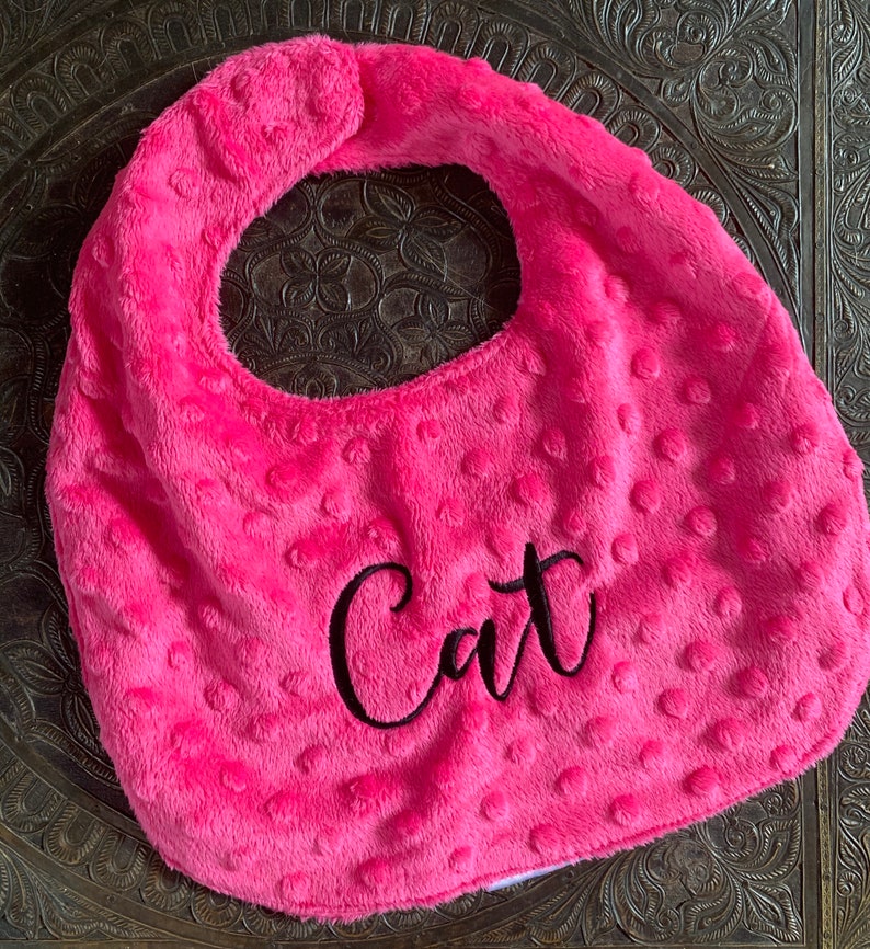 New Baby Gift Minky Bib Baby Gift Boys personalized Bib Girls personalized Bib Minky Minky Baby Bib embroidered bib, Monogrammed Bib