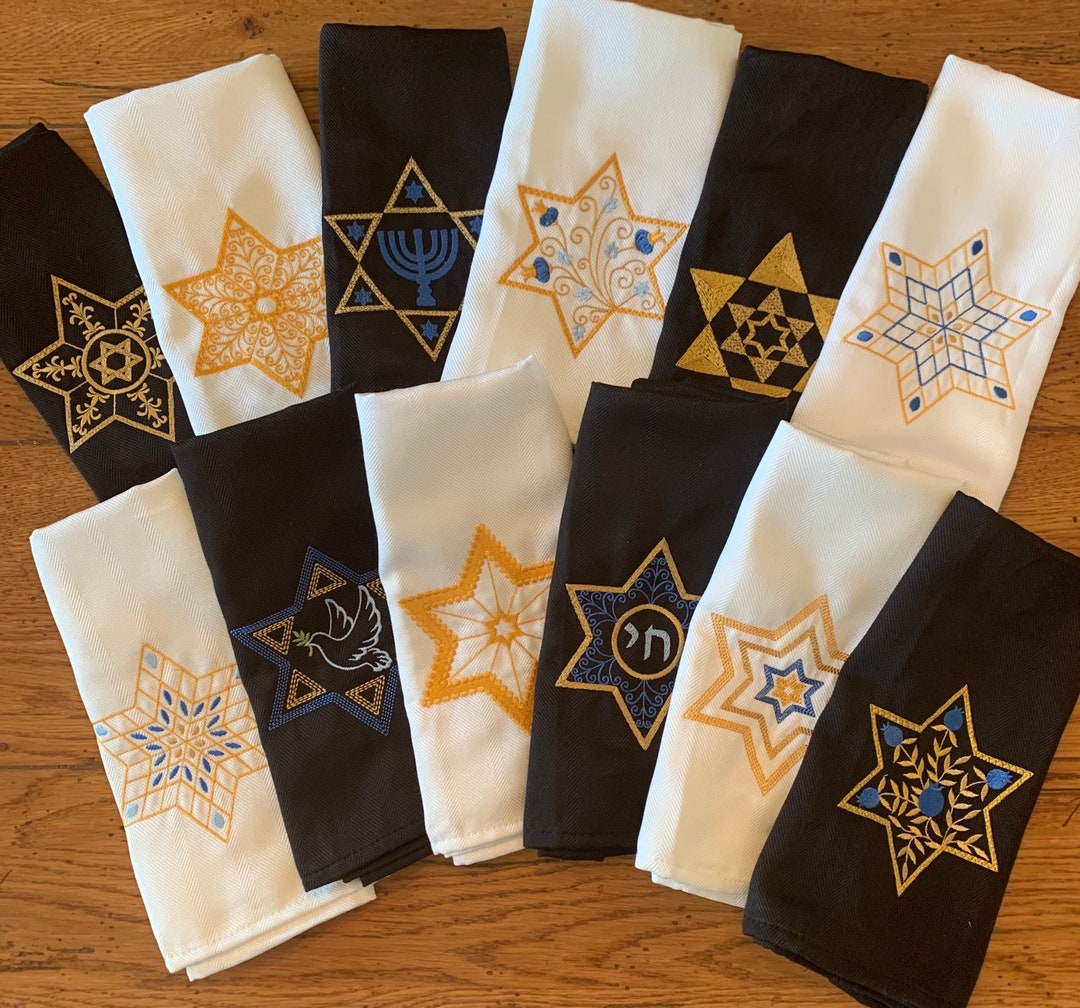 Star of David Napkins, Shabbat Napkins, Passover Napkins, Passover