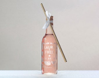 Le Petit Rosé "Palme" - Mariage/Baptême/EVJF - Petites bouteilles de rosé personnalisées