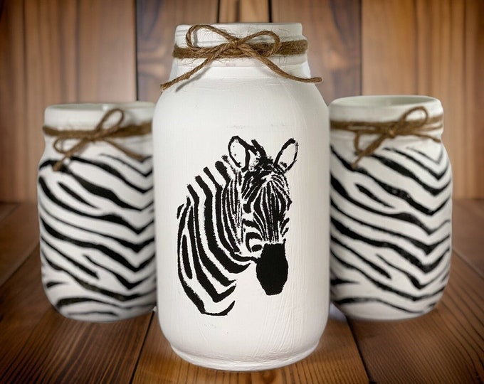 Zebra Mason Jars
