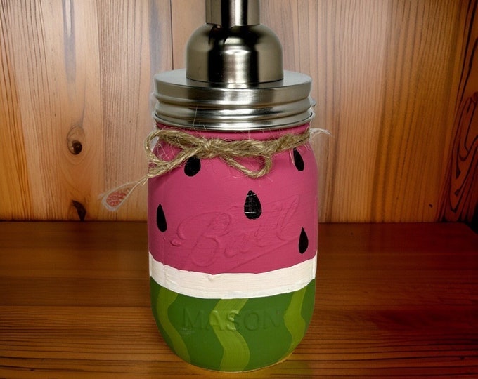 Watermelon Mason Jar Hand Soap Dispenser