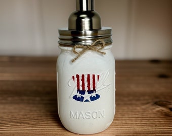 Uncle Sam Mason Jar Hand Soap Dispenser