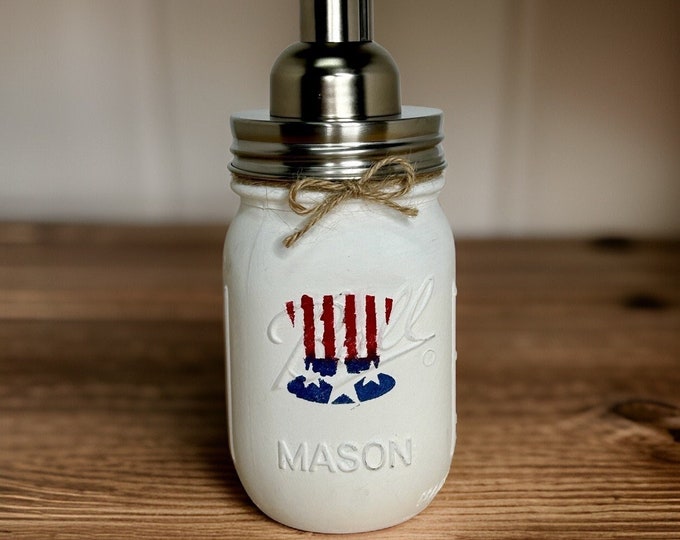 Uncle Sam Mason Jar Hand Soap Dispenser