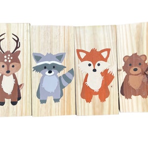 Baby Waldtier Zeichen / Waldtier Kinderzimmer Zeichen / Baby Zeichen / Geschenk zur Geburt