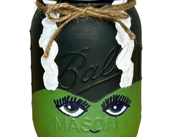 Bride of Frankenstein Mason Jar Hand Soap Dispenser