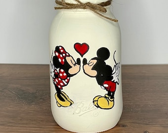 Mickey & Minnie Mouse Valentine's Day Mason Jar