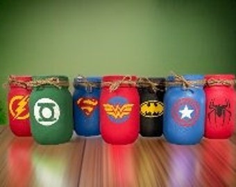 Superhero Mason Jars