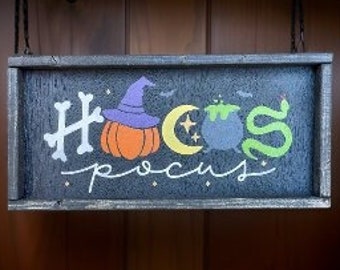 Hocus Pocus Farmhouse Sign / Witch Sign / Halloween Home Decor / Halloween Sign