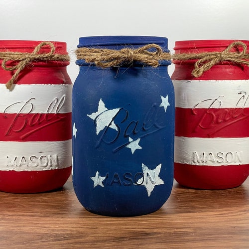 4th of july mason jar decor