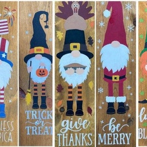 Gnome Porch Signs / Gnome Wall Signs / Gnome Holiday Signs