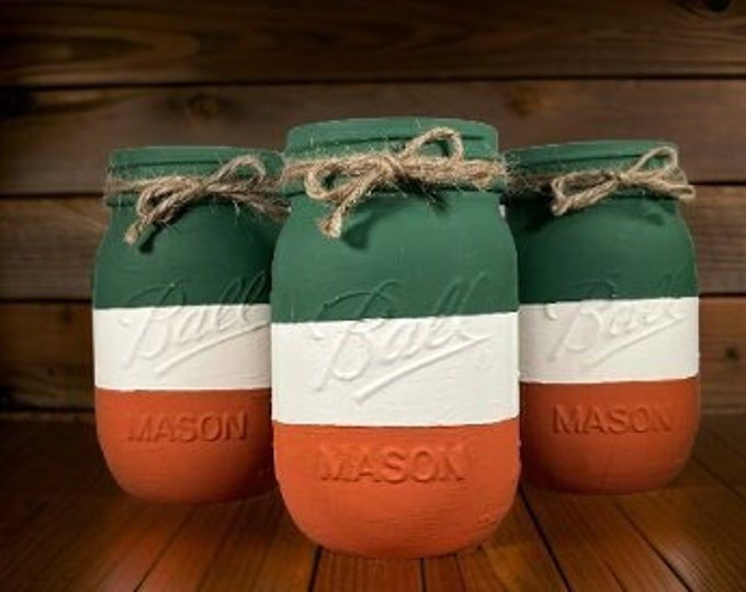 Irish Flag Mason Jars