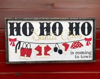 Santa Claus Farmhouse Christmas Sign