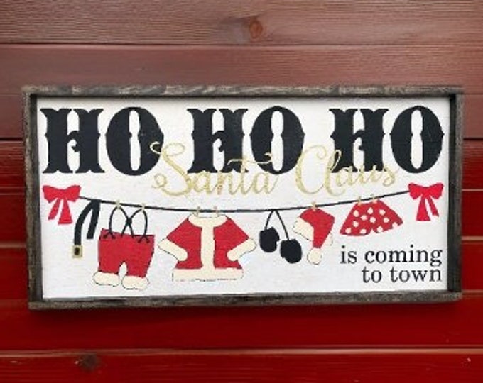 Santa Claus Farmhouse Christmas Sign