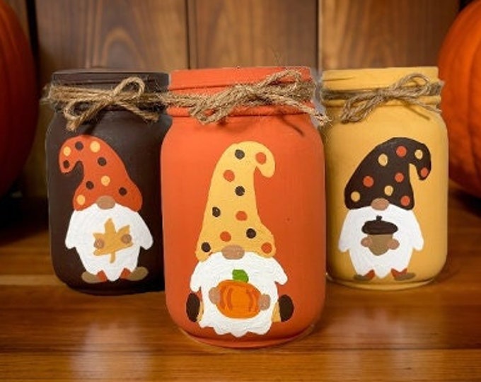 Gnome Fall Mason Jars