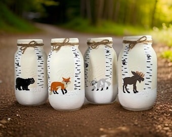 Woodland Animal Mason Jar Set