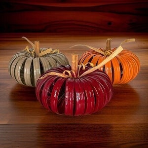Mason Jar Ring Pumpkins / Canning Jar Ring Pumpkin / Pumpkin Mason Jar / Rustic Pumpkin Decor