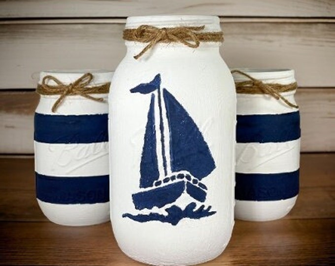Sailboat Mason Jars