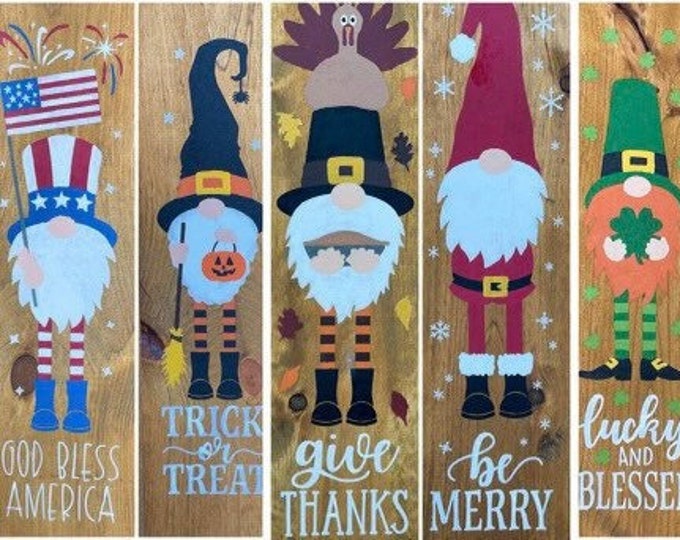 Gnome Holiday Porch Signs