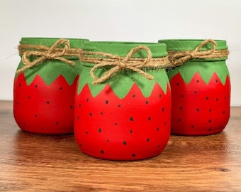 Strawberry Mason Jars