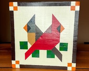 BARN QUILT Red Cardinals