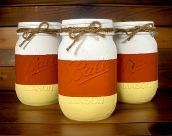 Candy Corn Mason Jars