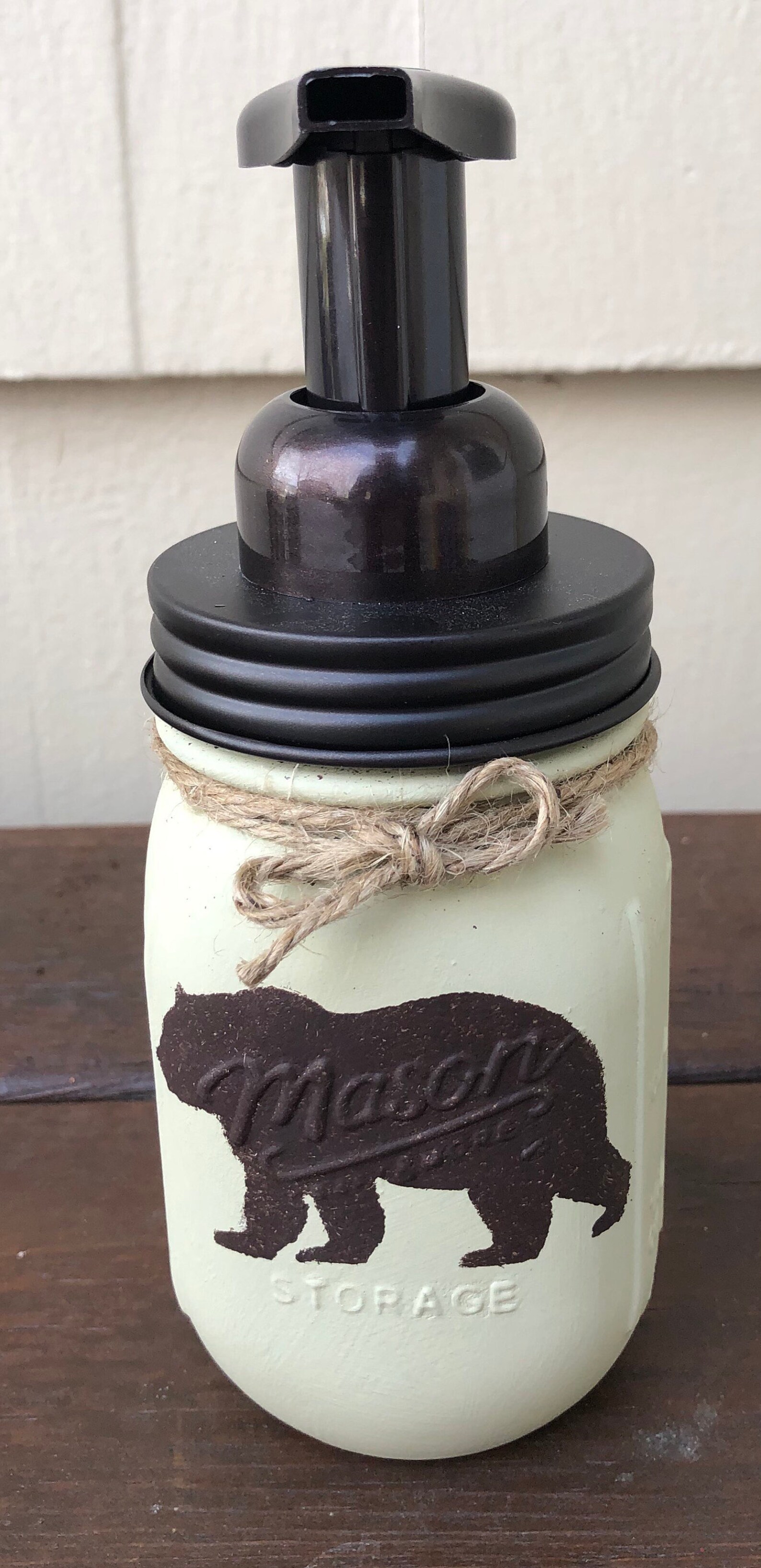 Dispensador de jabón de tarro de albañil / Decoración de baño | Etsy