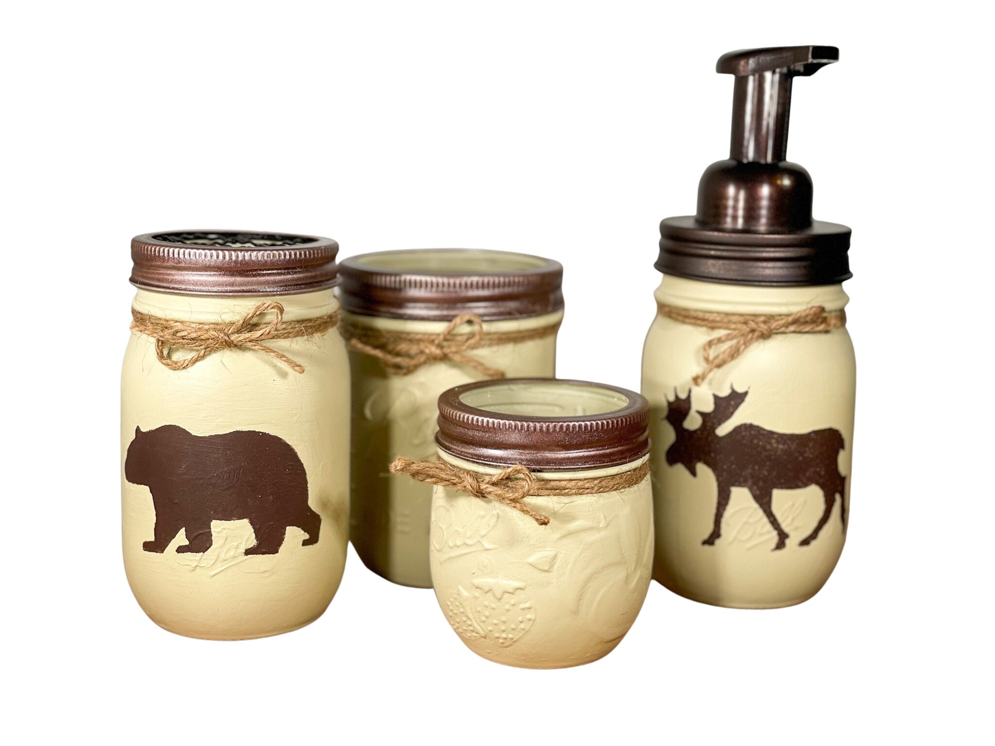 Rustic Mason Jar Bathroom Set