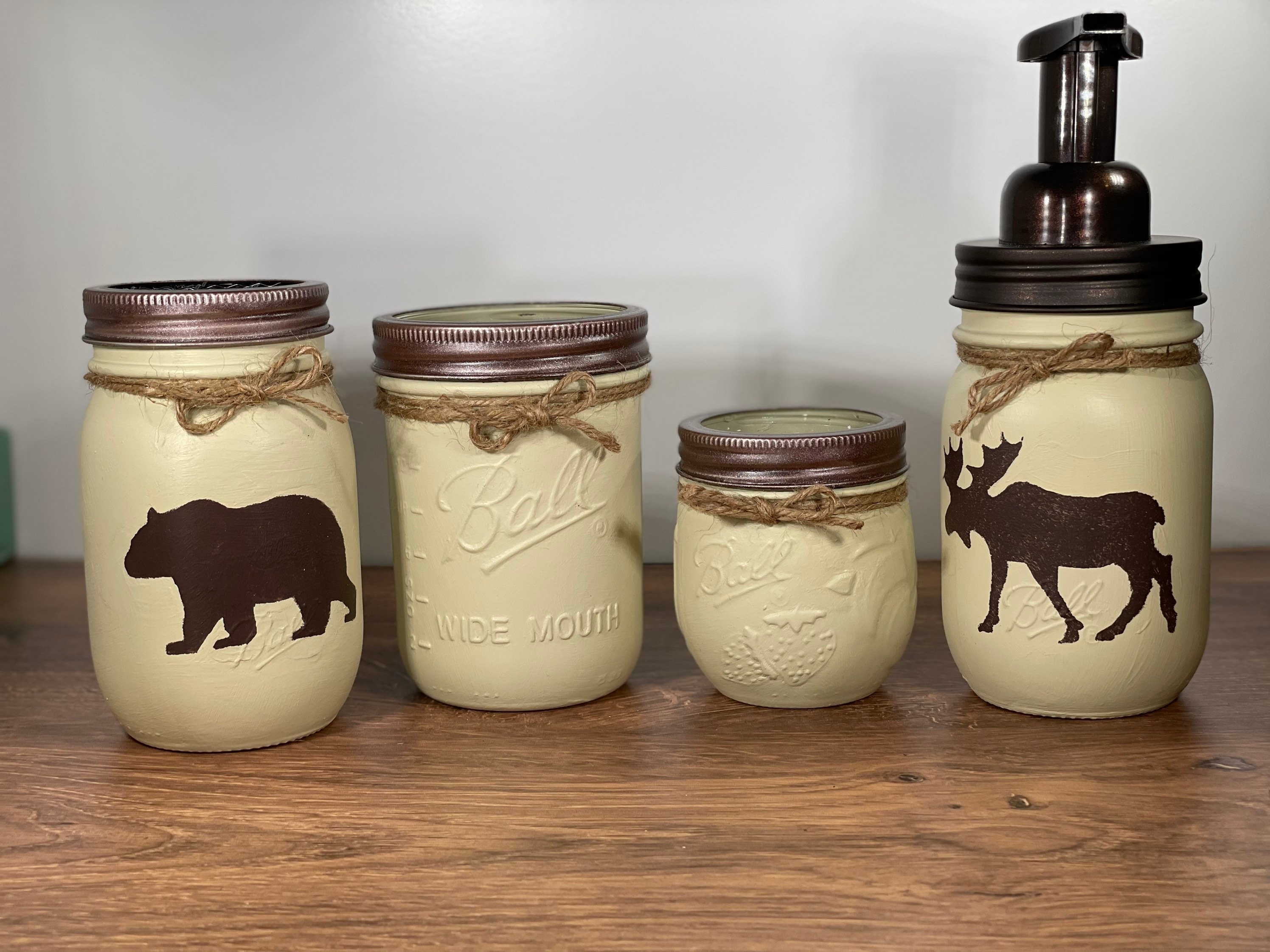 Woodland Mason Jar Bathroom Set