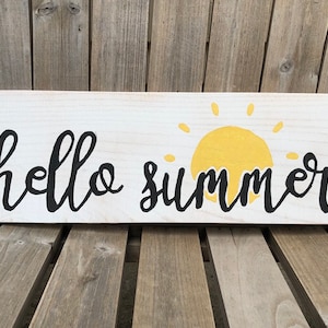 Letrero de Hola Verano / Letrero de Pared de Verano / Decoración de Hogar de Verano