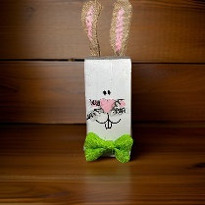Block Rabbits Wood Bunny Wood Blocks / Easter Bunny Wood Blocks / Easter Decor / Shelf ...