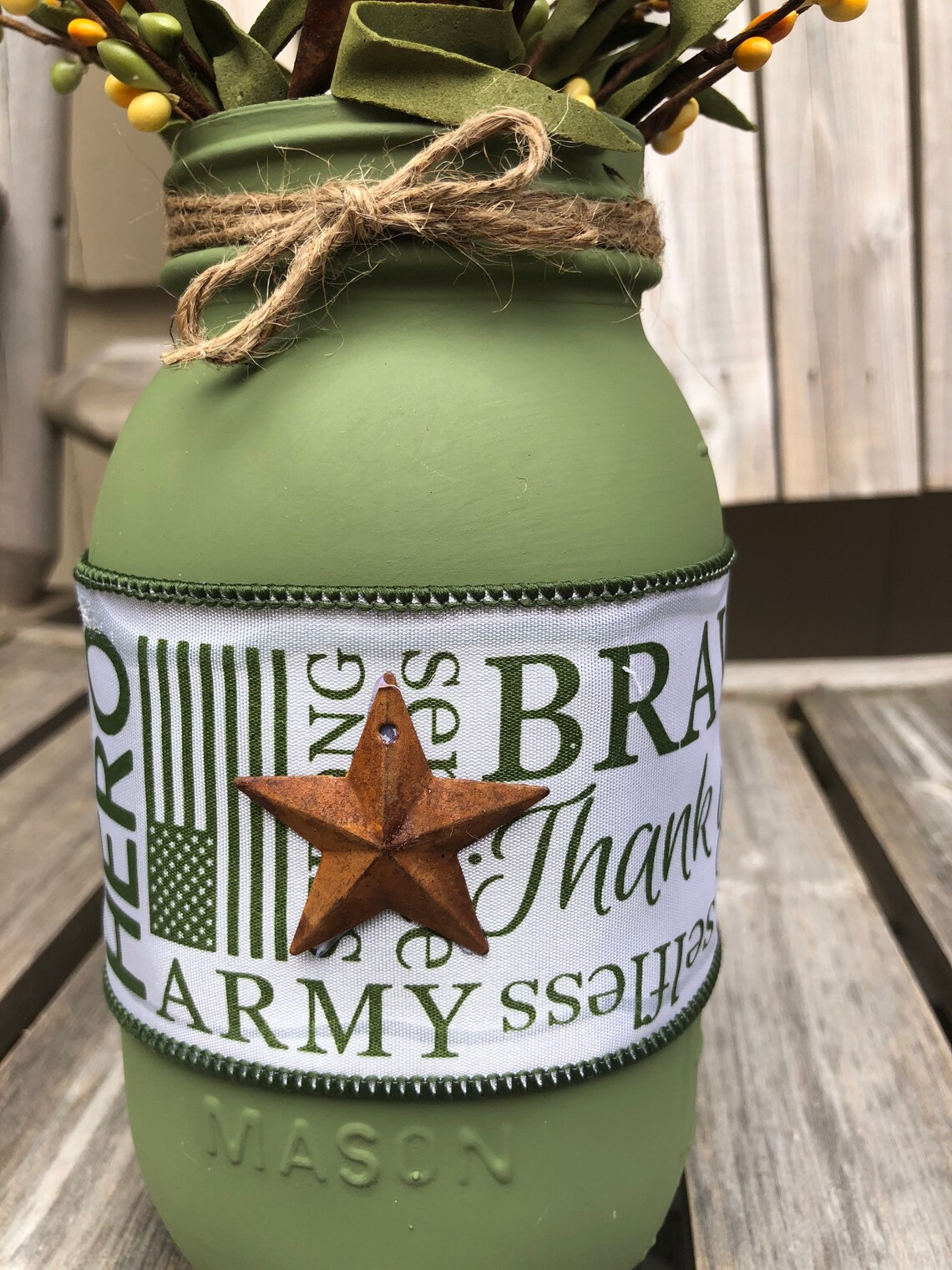 Military Mason Jars / Military Veteran Gift / Navy / Army / Etsy