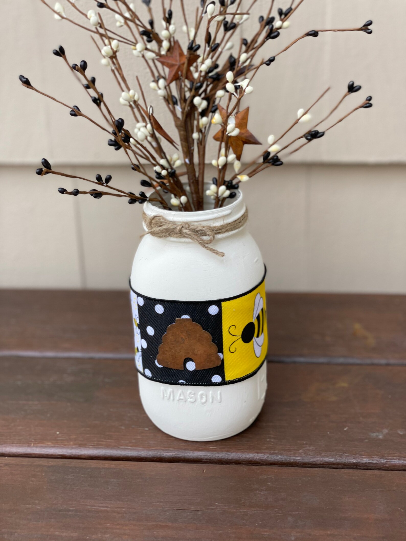 Bumble Bee Mason Jar / Bee Mason Jar / Bee Centerpiece Etsy